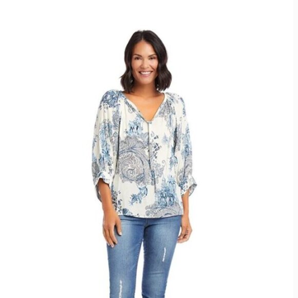 Karen Kane Petites Blouson Sleeve Top Sz SP #126i - Picture 1 of 9